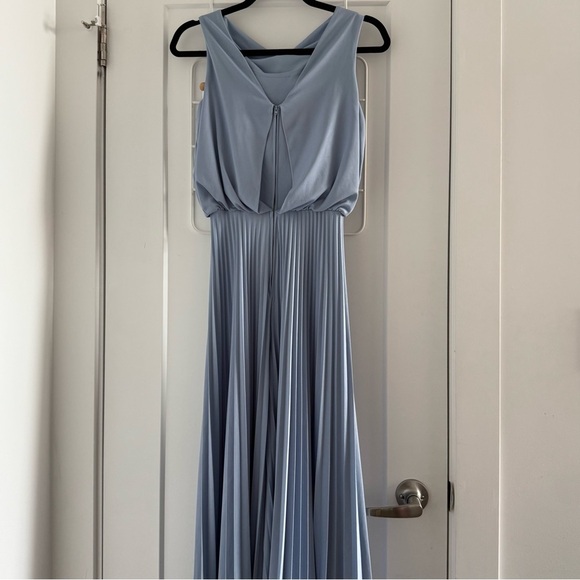 Vintage 1960s pastel sky blue mod pleated wide leg jumpsuit - XS - Picture 5 of 8